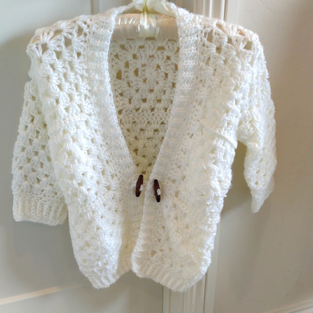 New Elegant White Crochet Sweater